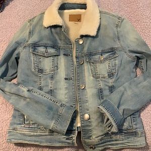 Lined denim jacket.